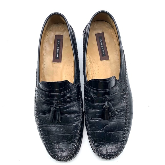 Florsheim Loafers Pisa tassel crocodile black SZ 13. main image 10